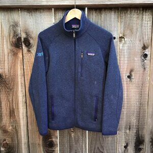 Patagonia better sweater full zip navy blue fleece Jacket 25527 mens small logo